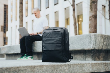 Logo trade promotional giveaway photo of: Armond AWARE™ RPET 15.6 inch deluxe laptop backpack